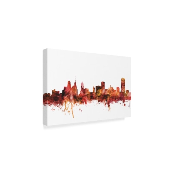 Michael Tompsett 'Buffalo New York Skyline Red' Canvas Art,30x47